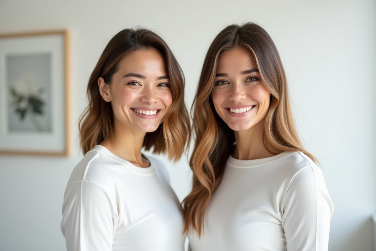 Comparaison avant après extensions de cheveux entre deux femmes montrant le volume et la longueur obtenus