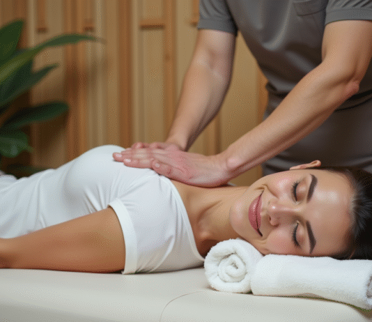 Massage antistress : choisir la bonne technique pour détendre les muscles Femme détendue recevant un massage dans un spa moderne